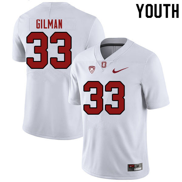 Youth #33 Alaka'i Gilman Stanford Cardinal College Football Jerseys Sale-White